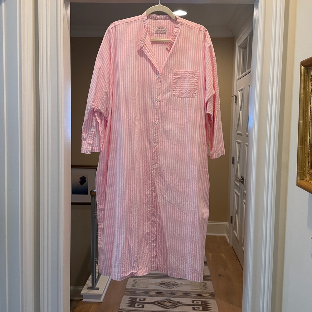 Gallego Desportes pink and white striped Button-Up Shirt Dress